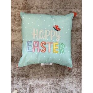 16" x 16" Happy Easter Decor Pillow (1) Spring Home Decor Holiday Pastel Tassel